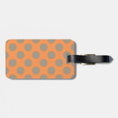 Monogram Orange Grey Chic Niedlich Polka Dot Muste Gepäckanhänger (Rückseite horizontal)