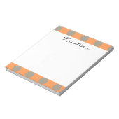 Monogram Orange Grey Chic Niedlich Polka Dot Muste Notizblock (Rotiert)