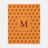 MONOGRAM Orange Herbstblätter Rustikaler Herbst Fleecedecke (Vorderseite)