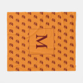 MONOGRAM Orange Herbstblätter Rustikaler Herbst Fleecedecke (Vorderseite (Horizontal))