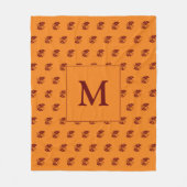 MONOGRAM Orange Herbstlaub Rustikaler Herbst Fleecedecke (Vorderseite)