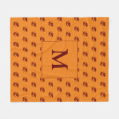 MONOGRAM Orange Herbstlaub Rustikaler Herbst Fleecedecke (Vorderseite (Horizontal))
