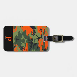 Monogram Orange Jagd Camouflage Camouflage Black Gepäckanhänger