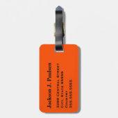 Monogram Orange Jagd Camouflage Camouflage Black Gepäckanhänger (Rückseite vertikal)