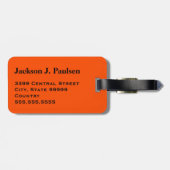 Monogram Orange Jagd Camouflage Camouflage Black Gepäckanhänger (Rückseite horizontal)