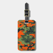 Monogram Orange Junting Camouflage Camouflage Gepäckanhänger (Vorderseite vertikal)