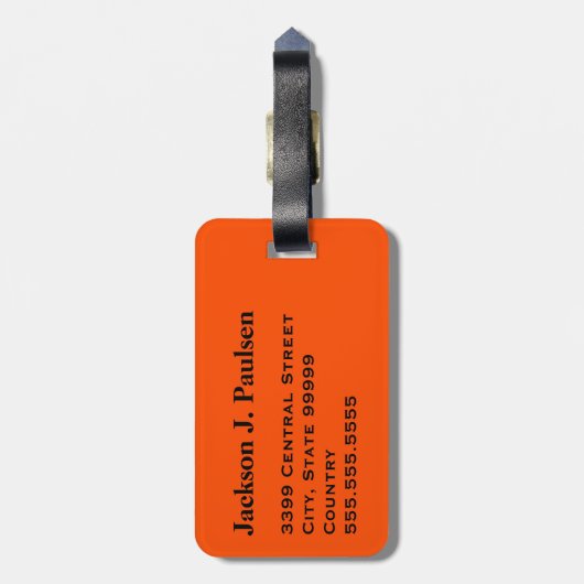 Monogram Orange Junting Camouflage Camouflage Gepäckanhänger (Rückseite vertikal)