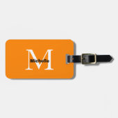 Monogram Orange Mandarine Custom Gift Gastgeschenk Gepäckanhänger (Vorderseite horizontal)