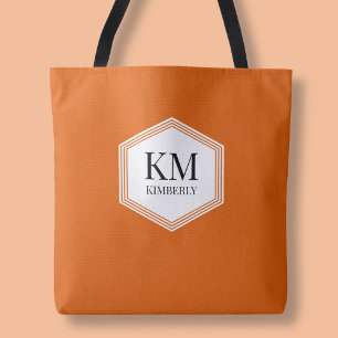 Monogram Orange Moderne Elegante Einfache Benutzer Tasche