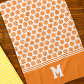Monogram Orange Pickleball Muster Geschirrtuch