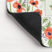 Monogram Orange Poppies Blumenmuster Mousepad (Ecke)