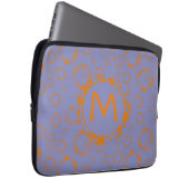Monogram Orange Purple Circle Digital Squares Laptopschutzhülle (Vorne Rechts)
