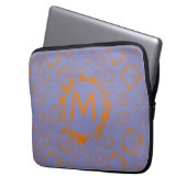 Monogram Orange Purple Circle Digital Squares Laptopschutzhülle (Vorderseite Links)