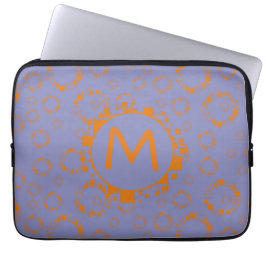 Monogram Orange Purple Circle Digital Squares Laptopschutzhülle