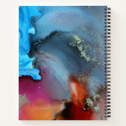 Monogram, Orange Red Abstrakt Waves Notizblock (Rückseite)