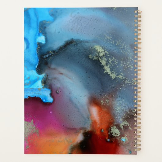 Monogram, Orange Red Abstrakt Waves Planer (Rückseite)