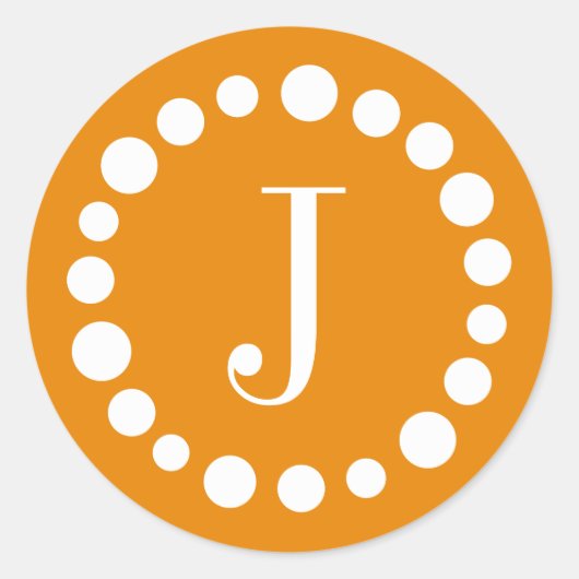 Monogram Orange Template Stickers (Vorderseite)