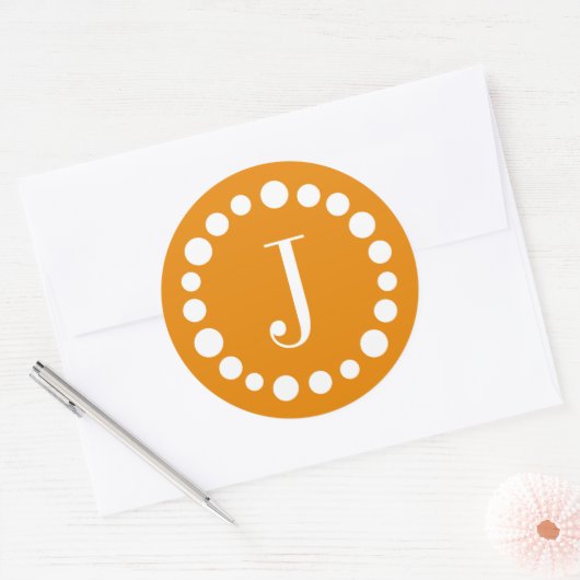 Monogram Orange Template Stickers (Umschlag)