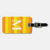 Monogram Orange Tritone Streifen Gepäckanhänger (Vorderseite horizontal)