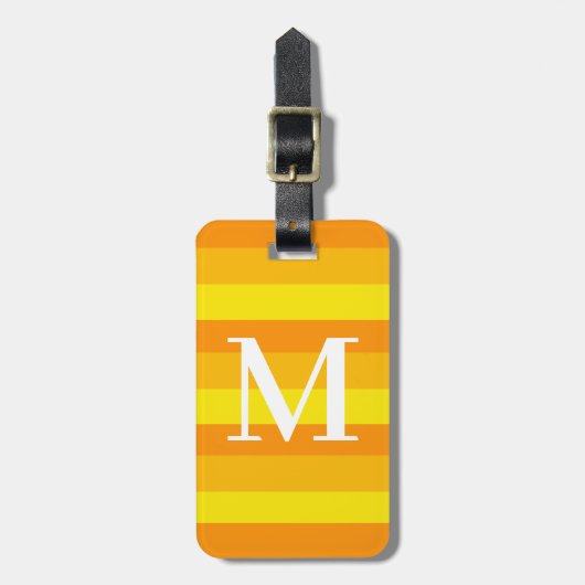 Monogram Orange Tritone Streifen Gepäckanhänger (Vorderseite vertikal)