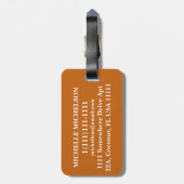 Monogram Orange Tritone Streifen Gepäckanhänger (Rückseite vertikal)