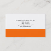 Monogram Orange White Consultant Business Card Visitenkarte (Rückseite)