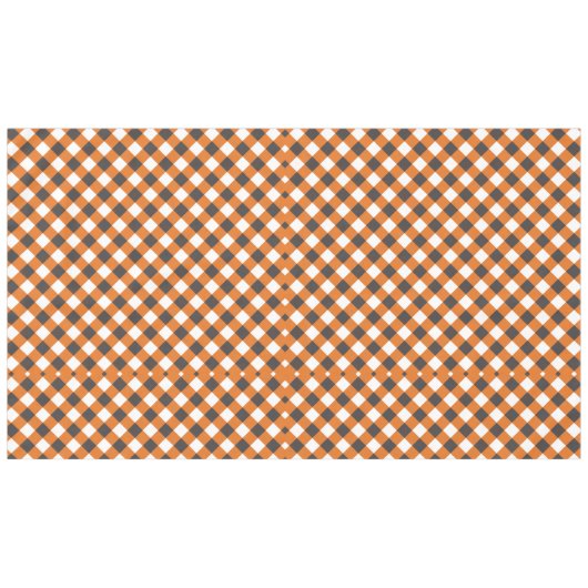 Monogram Orange White Kariert Gingham Tischdecke (Vorderseite (Horizontal))