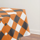 Monogram Orange White Kariert Gingham Tischdecke (Beispiel)