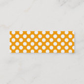 Monogram Orange White Trendy Fun Polka Dot Muster Mini Visitenkarte (Rückseite)