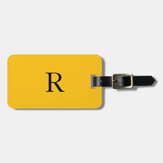 Monogram Orange Yellow Initials Name Geschenk Gefa Gepäckanhänger (Vorderseite horizontal)