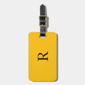 Monogram Orange Yellow Initials Name Geschenk Gefa Gepäckanhänger (Vorderseite vertikal)
