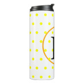 Monogram Orange Yellow Polka Dots Thermosbecher (Nach links gedreht)