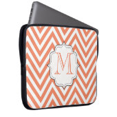 Monogram Orange Zickzack Designer Notebook-Bag Laptopschutzhülle (Vorne Rechts)