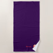 Monogram, orangefarbener Brief B lila Handtuch (Vorderseite)