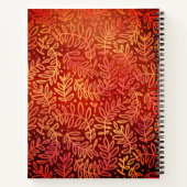 Monogram Orangenblättermuster, modern Notizblock (Rückseite)