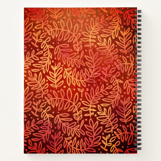 Monogram Orangenblättermuster, modern Notizblock (Rückseite)