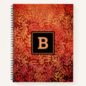 Monogram Orangenblättermuster, modern Notizblock (Vorderseite)