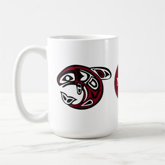 Monogram Orca Killer Whale Design Kaffeetasse (Links)