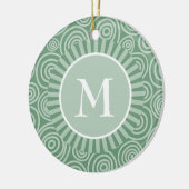 Monogram Ornament Sage Green Spirals Personalisier (Links)