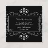 Monogram Ornaments Quadratische Visitenkarte (Rückseite)