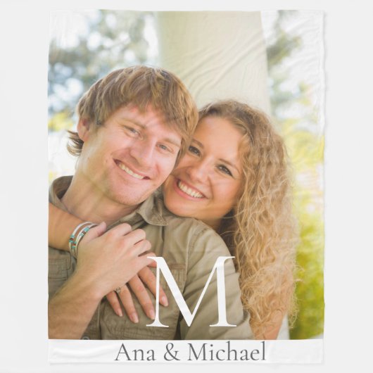 Monogram Overlay Luxe Fleecedecke (Vorderseite)