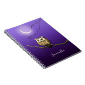 Monogram Owl Night Moon Dark Blue Small Notebook Notizblock (Rechte Seite)