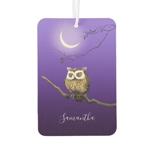 Monogram Owl Night Moonlight Blue Air Freshener Autolufterfrischer (Rückseite)