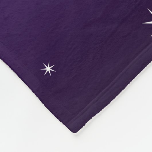 Monogram Owl Night Moonlight Deep Blue Blanket Fleecedecke (Ecke)