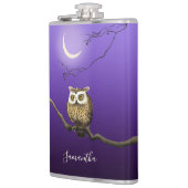 Monogram Owl Night Moonlight Deep Blue Flask Flachmann (Links)