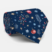 Monogram, Oxford Blue Stars & Holiday Lights Krawatte (Gerollt)