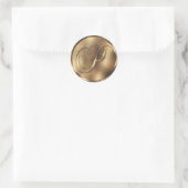Monogram P Bronze Wedding Invitation Holiday Runder Aufkleber (Tasche)