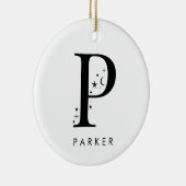 Monogram P Celestie Name Keramik Ornament (Rechts)