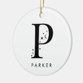 Monogram P Celestie Name Keramik Ornament (Links)