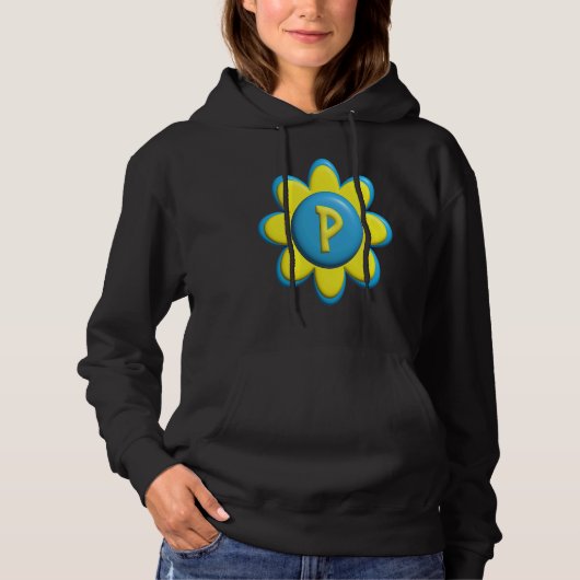 Monogram P  Colorful Flower Hoodie (Vorderseite)